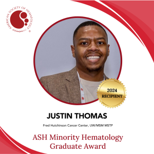 Justin Thomas, E-22, wins 2024 ASH Minority Award